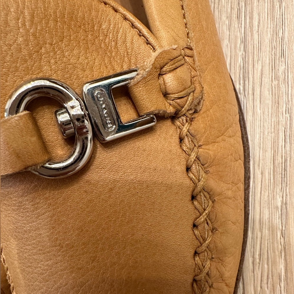 Coach Tan Leather Slip-On Loafers for Fall very good condition. Soles are leathe - Picture 5 of 5